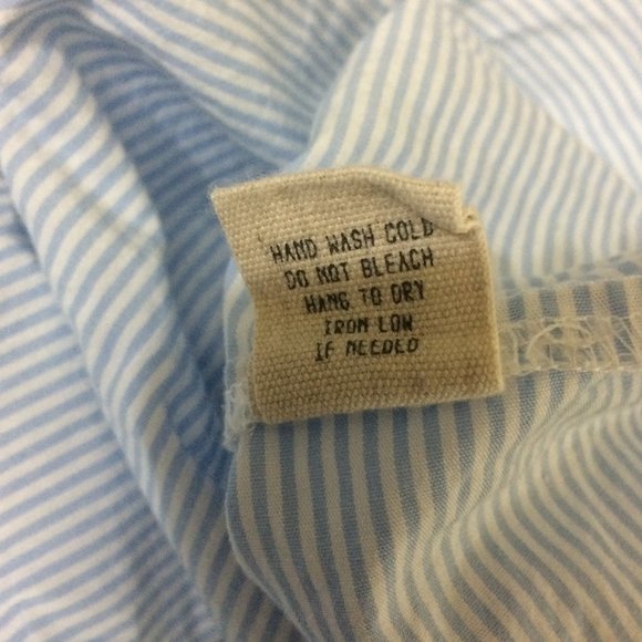 Anthro Moon River Pinstripe Embroidered Top M - Picture 12 of 13